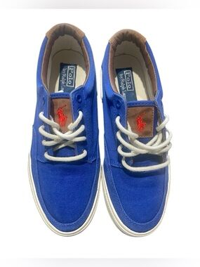 Polo Ralph Lauren Canvas Boat Shoes Sneakers Sz 5 Royal Blue Men’s Size 7.5